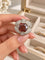 Bague 53 Bague en or blanc 750, pierre rouge et diamants 58 Facettes 50540