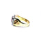 Bague 55 Bague chevalière en or jaune 14k, platine et rubellite 58 Facettes 50541