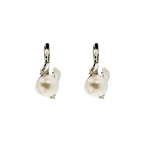 Boucles d'oreilles Boucles d’oreilles - Perles et diamants en or blanc 18 ct 58 Facettes 26902