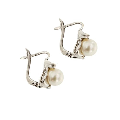 Boucles d'oreilles Boucles d’oreilles - Perles et diamants en or blanc 18 ct 58 Facettes 26902