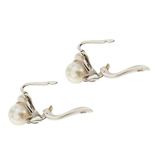 Boucles d'oreilles Boucles d’oreilles - Perles et diamants en or blanc 18 ct 58 Facettes 26902