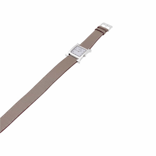 Montre Hermès Heure H - Montre en acier sur cuir 58 Facettes 35885