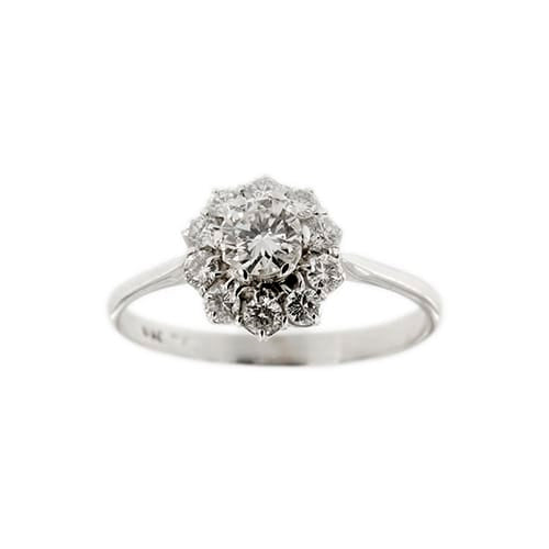 Bague Bague fleur - Bague en or blanc 18 carats et diamants 58 Facettes 32265