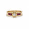 Bague 54 Bague vintage en or jaune 18k, rubis et diamant 58 Facettes SA089