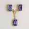 Boucles d'oreilles Violet Cascade - Parure en or jaune 14 kt, tanzanites et diamants 58 Facettes S003