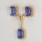 Boucles d'oreilles Violet Cascade - Parure en or jaune 14 kt, tanzanites et diamants 58 Facettes S003