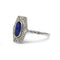 Bague 53 Bague Art déco en or blanc 750, diamants et saphir 58 Facettes SA065