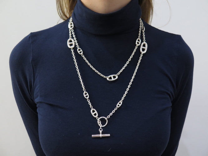 Collier Hermès Farandole - Collier sautoir en argent 925, 120 cm 58 Facettes 277242