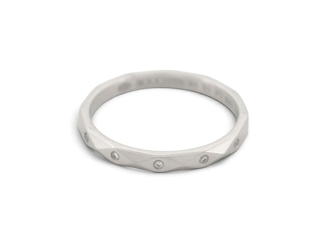 Bague 51 Boucheron - Alliance Facette en platine 950 et diamants 58 Facettes 277198