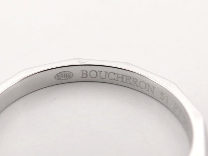 Bague 51 Boucheron - Alliance Facette en platine 950 et diamants 58 Facettes 277197