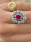 Bague 56 Bague Pompadour en or blanc, rubis et diamants 58 Facettes BM270