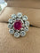 Bague 56 Bague Pompadour en or blanc, rubis et diamants 58 Facettes BM270