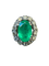 Bague 53 Bague Pompadour en or blanc, émeraude et diamants 58 Facettes BM244