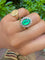Bague 53 Bague Pompadour en or blanc, émeraude et diamants 58 Facettes BM244