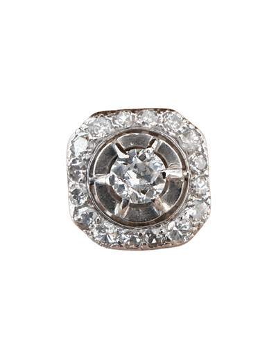 Bague 52 Art déco - Bague en or blanc 18 carats et diamants 58 Facettes 2490