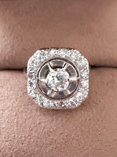 Bague 52 Art déco - Bague en or blanc 18 carats et diamants 58 Facettes 2490