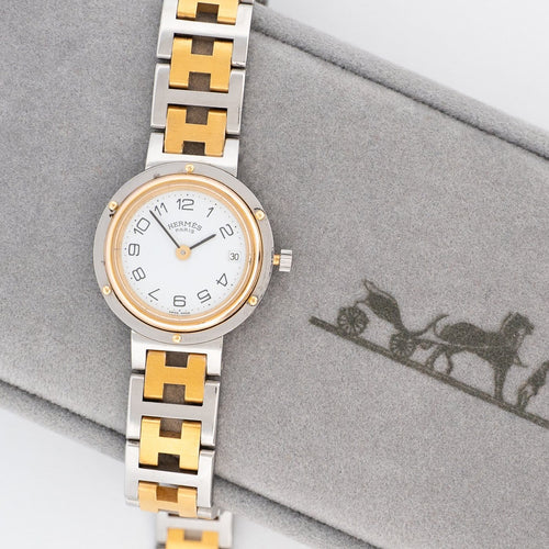 Montre Hermès Clipper - Montre SM bicolore à cadran ivoire 58 Facettes 543