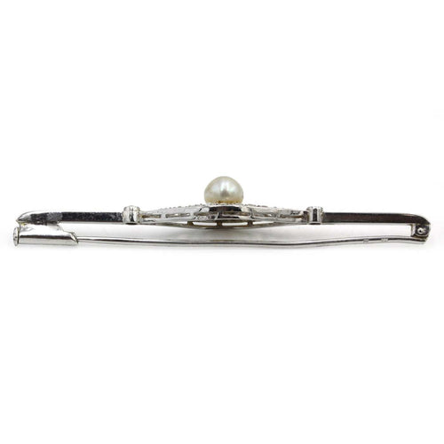 Barrette en or 18K, platine, perle fine et diamants 58 Facettes SA071