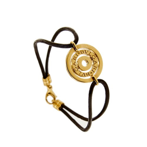 Bracelet Bulgari Astrale - Bracelet en or jaune 18 ct à cordon noir 58 Facettes 33254