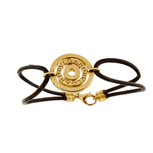Bracelet Bulgari Astrale - Bracelet en or jaune 18 ct à cordon noir 58 Facettes 33254