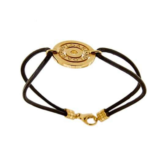 Bracelet Bulgari Astrale - Bracelet en or jaune 18 ct à cordon noir 58 Facettes 33254