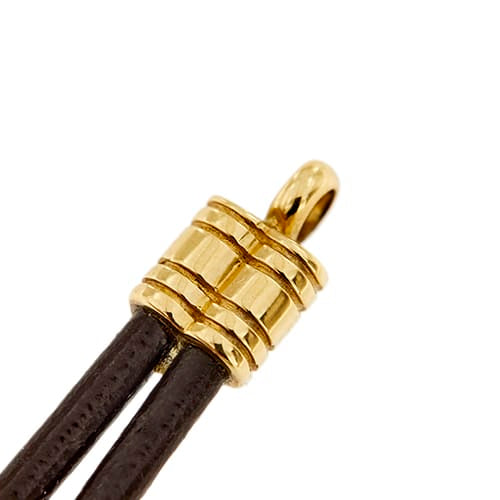Bracelet Bulgari Astrale - Bracelet en or jaune 18 ct à cordon noir 58 Facettes 33254