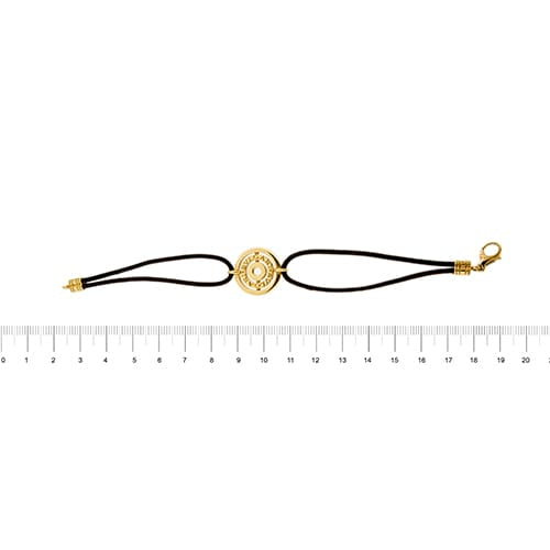 Bracelet Bulgari Astrale - Bracelet en or jaune 18 ct à cordon noir 58 Facettes 33254