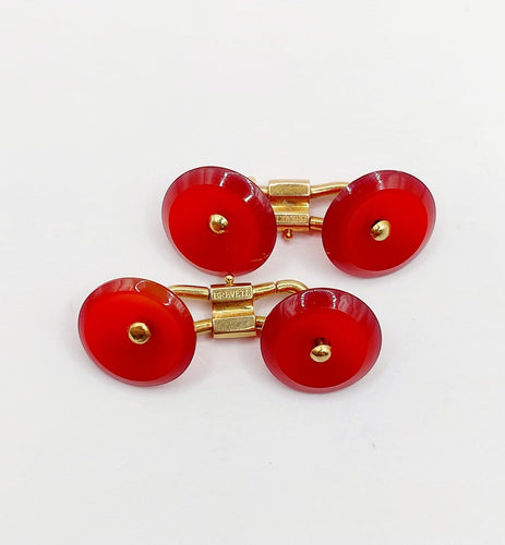 Boutons de manchette Boutons de manchette en or 18k et cornalines, circa 1920 58 Facettes A07889