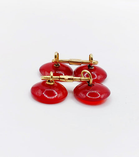 Boutons de manchette Boutons de manchette en or 18k et cornalines, circa 1920 58 Facettes A07889