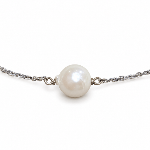 Collier Collier en or blanc 18k et perles Akoya 58 Facettes COP8