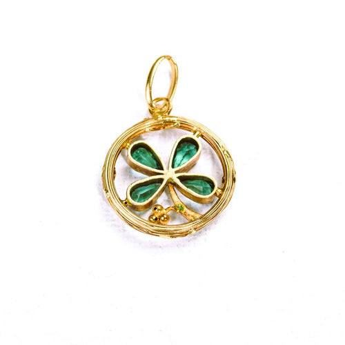 Pendentif ancien trèfle 4 feuilles or rose_verso.jpg