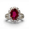 Bague 48 Bague ancienne en platine et or blanc, rubis et diamants 58 Facettes
