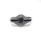 Bague 54 Bague Art déco en or blanc 18k, diamants et saphirs 58 Facettes SA095