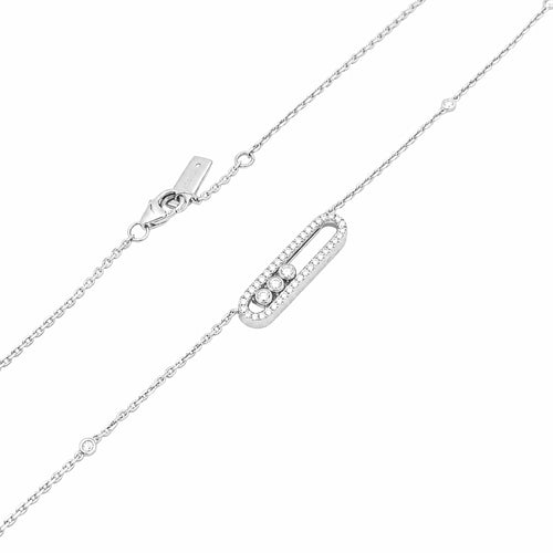 Collier Messika Move Classique pavé - Collier en or blanc et diamants 58 Facettes 36042