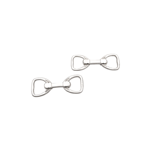 Boutons de manchette Hermès Étrier - Boutons de manchette en argent 58 Facettes 36054