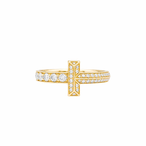 Bague 54 Tiffany & Co. Tiffany T - Bague en or rose et diamants 58 Facettes 36023