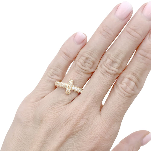 Bague 54 Tiffany & Co. Tiffany T - Bague en or rose et diamants 58 Facettes 36023
