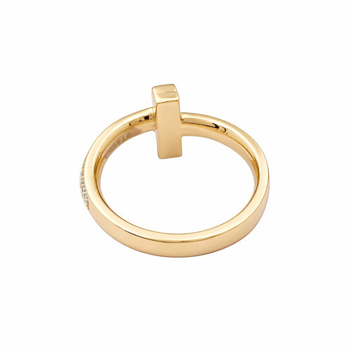 Bague 54 Tiffany & Co. Tiffany T - Bague en or rose et diamants 58 Facettes 36023