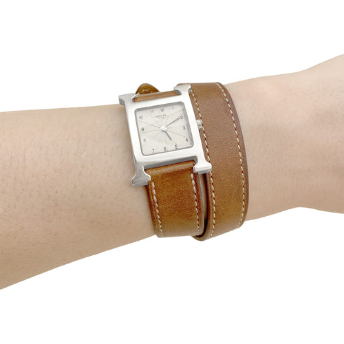 Montre Hermès Heure H - Montre femme en acier petit modèle 58 Facettes 36016