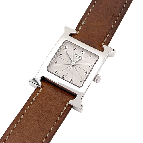 Montre Hermès Heure H - Montre femme en acier petit modèle 58 Facettes 36016