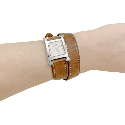 Montre Hermès Heure H - Montre femme en acier petit modèle 58 Facettes 36016