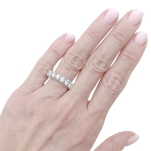 Bague 52 Alliance en or blanc 750 et diamants 2,5 ct 58 Facettes 36045