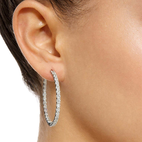 Boucles d'oreilles Embrace - Créoles en or blanc 18K et diamants 3,90 ct 58 Facettes GER1054WG_20261006