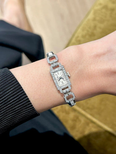 Montre Montre Art déco en platine et diamants 58 Facettes 300