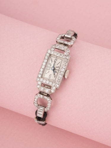 Montre Montre Art déco en platine et diamants 58 Facettes 300