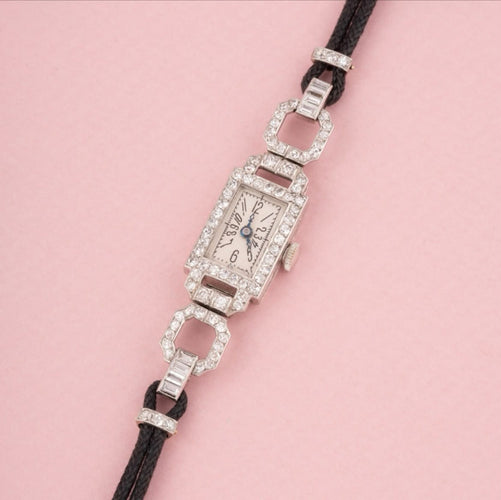 Montre Montre Art déco en platine et diamants 58 Facettes 300