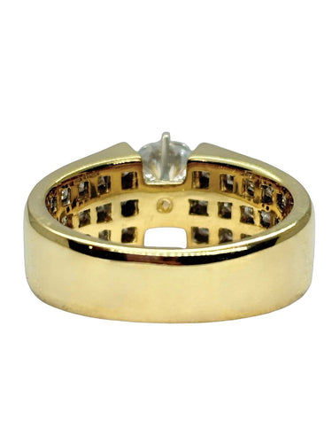 Bague 54 Bague solitaire en or jaune 18K et diamants, 3,10 ct 58 Facettes 2249