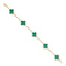 Bracelet Van Cleef & Arpels - Bracelet Alhambra vintage en or jaune 18k, malachite, 5 motifs 58 Facettes VI-0104