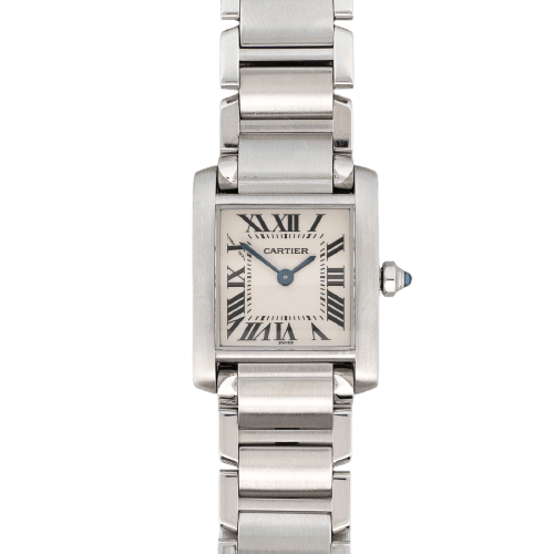 Cartier - Montre Tank Française SM, cadran ivoire à chiffres romains