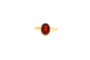 Bague solitaire ovale en or jaune 18k avec grenat